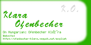 klara ofenbecher business card